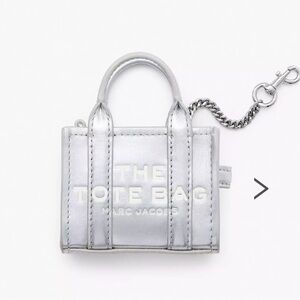 **SOLD** NWT Marc Jacobs Nano Tote Bag Charm Silver